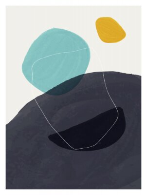 Bild Creative minimalist hand painted illustration for wall decoration, postcard or brochure design.