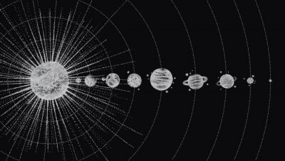 Bild Retro-Illustration mit dem Sonnensystem