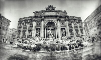 Bild Schwarz-weißer Trevi-Brunnen