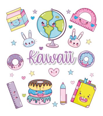 Bild Set of kawaii cartoons