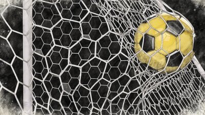 Bild Soccer ball illustration combined pencil sketch and watercolor sketch. 3D illustration. 3D CG. High resolution.