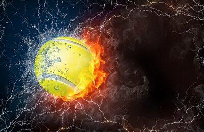 Bild Tennisball zwischen Naturgewalten