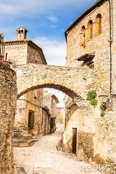 Fototapete Alte Mauern auf italienischem Dorf