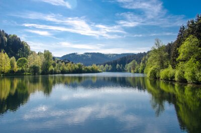 Fototapete Berge und Stausee