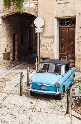 Fototapete Fahrzeug und italienische Gasse