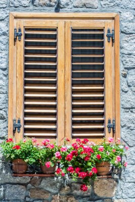 Fototapete Fenster am steinhaus