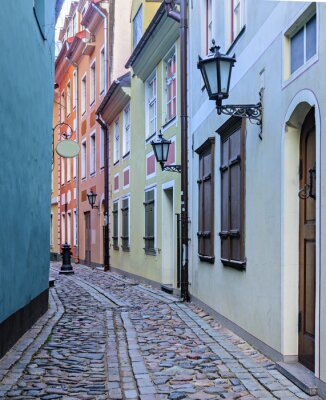 Fototapete Gasse in neu renovierter Altstadt