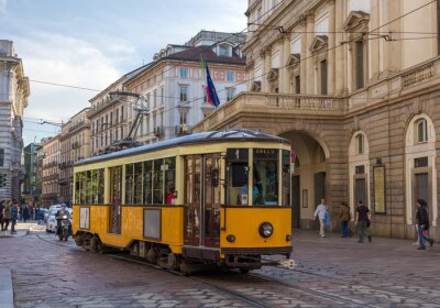 Fototapete Gelbes Elektrofahrzeug