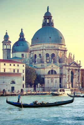 Fototapete Gondoliere vor der basilika von venedig