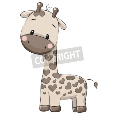 Fototapete Kleine Herzchen Giraffe