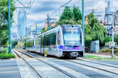 Fototapete Moderne Straßenbahn