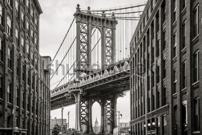 Fototapete New York City Blick aus dem Fenster auf Brücke