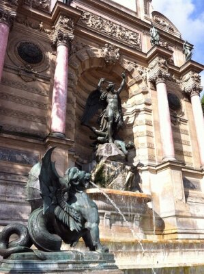 Fototapete Paris und Brunnen