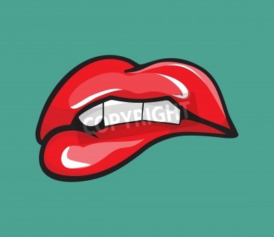 Fototapete Pop-Art-Lippen rot