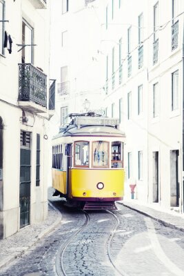 Fototapete Retro Fahrzeug Straßenbahn