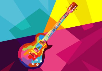 Fototapete Rockgitarre im Pop-Art-Stil