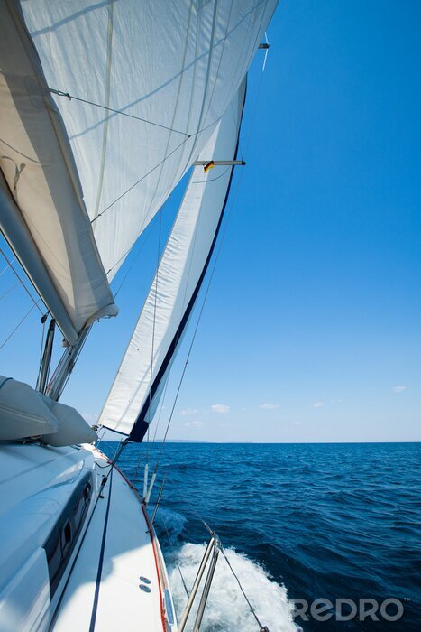 Fototapete Segelboot Blau der Landschaft