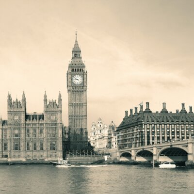 Fototapete Skyline von London in Sepia