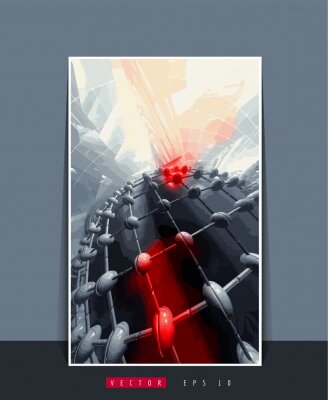 Poster 3d Grafik eines futuristischen Designs