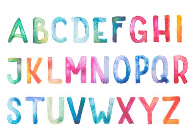 Poster Alphabet in Aquarell