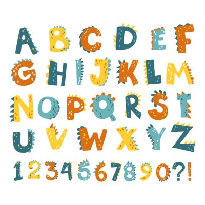 Poster Alphabet Kinder in Farbe