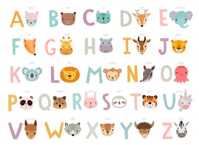 Poster Alphabet Tiere lustig