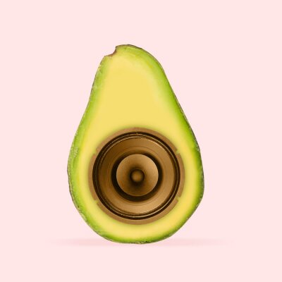 Poster Avocado im Pop-Art-Stil