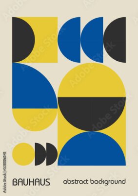 Poster Bauhaus blau und gelb