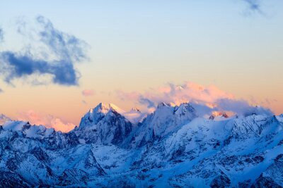 Poster Bergige Landschaft im Winter