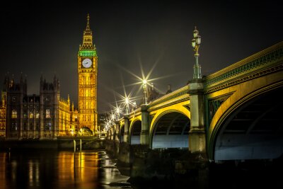 Poster Blick auf Big Ben und Brücke