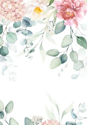 Botanisches Aquarell im Boho-Stil