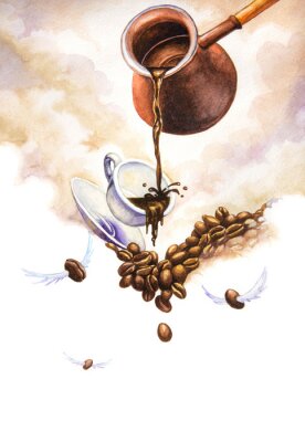 Poster Das Aroma von frischem Kaffee