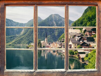 Fenster berge und see