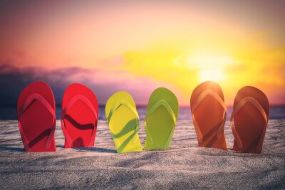 Poster Flip Flops am Strand