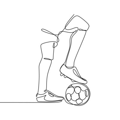 Poster Fußball-Line-Art-Pass