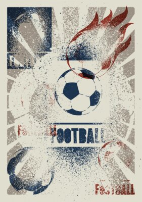 Poster Fußball-Spray-Illustration