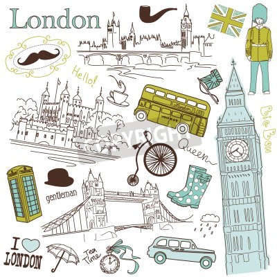 Poster Grafische Symbole von London