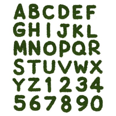 Poster Grünes Alphabet mit Gras