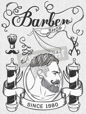 Poster Industrie Stil für Barber Shop