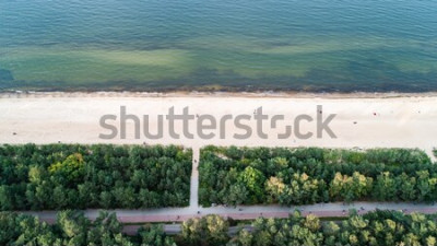 Poster Landschaft der polnischen Küste von oben gesehen