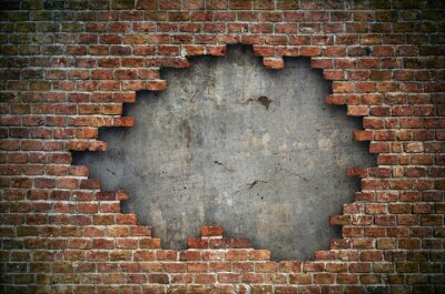 Poster Loch in einer Ziegelwand