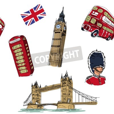 Poster Londoner Nationalsymbole