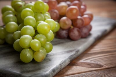 Poster Obst Weintrauben in zwei Farben