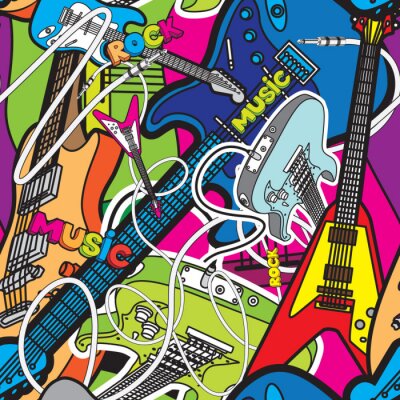 Poster Pop-Art-Musikgitarren