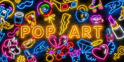 Poster Pop-Art und Neon-Motive