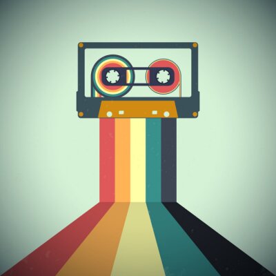 Poster Pop-Kassette im Retro-Stil