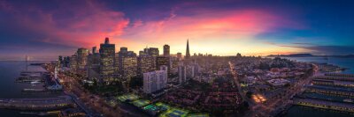 Poster San Francisco Skyline und Sonnenuntergang