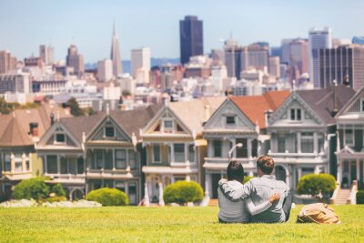 Poster San Francisco Travel am Alamo Square