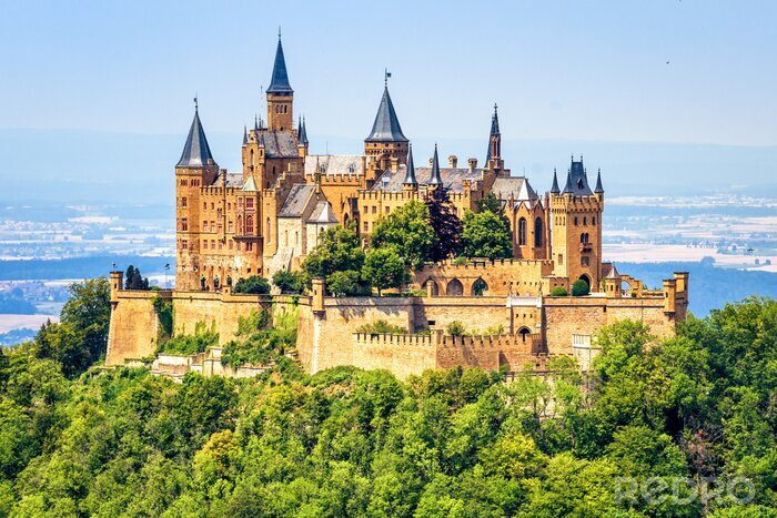 Poster Schloss in Deutschland und Sonne