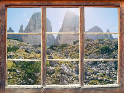 Sonnige felsen vom fenster